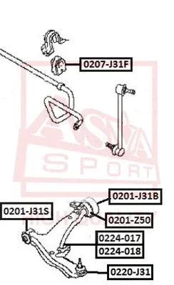 Шарнир независимой подвески / поворотного рычага ASVA 0220-J31