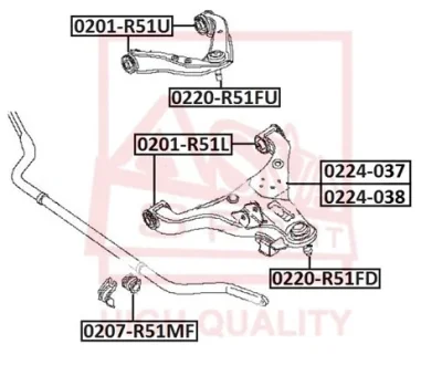 0220-R51FU ASVA Шарнир независимой подвески / поворотного рычага