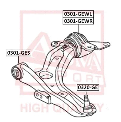 0320-GE ASVA Шарнир независимой подвески / поворотного рычага
