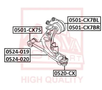Шарнир независимой подвески / поворотного рычага ASVA 0520-CX