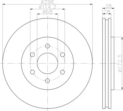 8DD 355 119-171 BEHR/HELLA/PAGID Тормозной диск