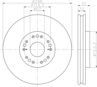 8DD 355 119-381 BEHR/HELLA/PAGID Тормозной диск