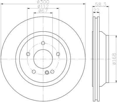 8DD 355 122-021 BEHR/HELLA/PAGID Тормозной диск