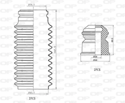 DCK5039.04 OPEN PARTS Пылезащитный комплект, амортизатор