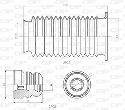 DCK5040.04 OPEN PARTS Пылезащитный комплект, амортизатор