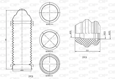 DCK5051.04 OPEN PARTS Пылезащитный комплект, амортизатор