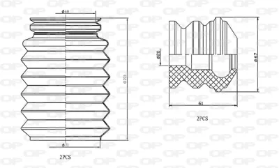 DCK5097.04 OPEN PARTS Пылезащитный комплект, амортизатор