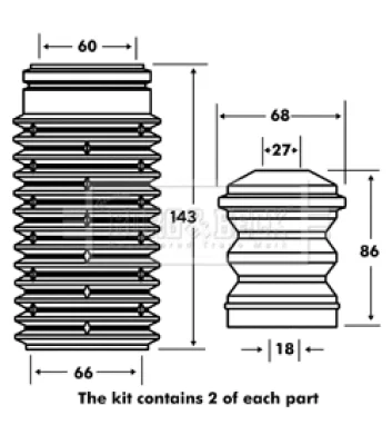 BPK7014 BORG & BECK Пылезащитный комплект, амортизатор