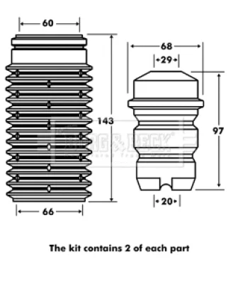 BPK7032 BORG & BECK Пылезащитный комплект, амортизатор