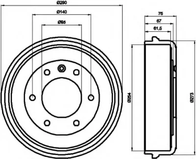 8DT 355 300-041 BEHR/HELLA/PAGID Тормозной барабан