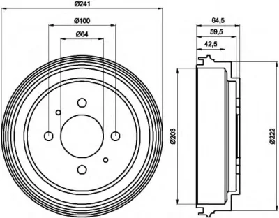 8DT 355 300-551 BEHR/HELLA/PAGID Тормозной барабан