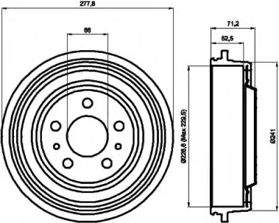 8DT 355 300-741 BEHR/HELLA/PAGID Тормозной барабан