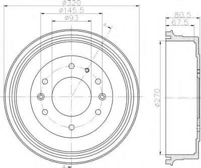 8DT 355 301-051 BEHR/HELLA/PAGID Тормозной барабан