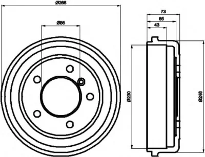 8DT 355 301-151 BEHR/HELLA/PAGID Тормозной барабан