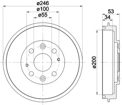 8DT 355 301-441 BEHR/HELLA/PAGID Тормозной барабан