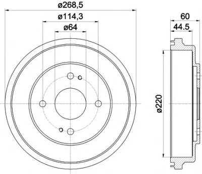 8DT 355 302-261 BEHR/HELLA/PAGID Тормозной барабан