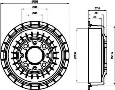 8DT 355 302-271 BEHR/HELLA/PAGID Тормозной барабан