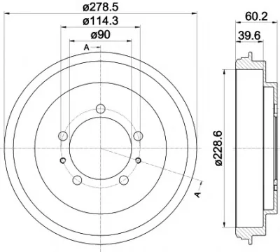 8DT 355 302-431 BEHR/HELLA/PAGID Тормозной барабан