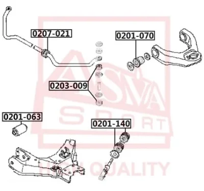 Подвеска, рычаг независимой подвески колеса ASVA 0201-070