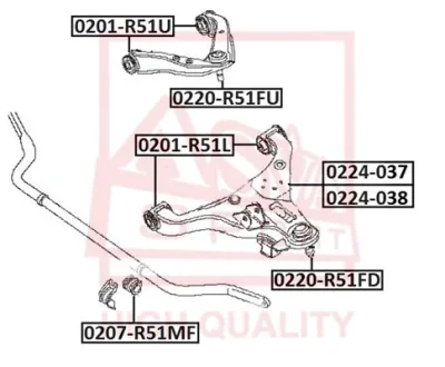 0201-R51U ASVA Подвеска, рычаг независимой подвески колеса