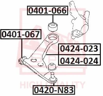 0401-066 ASVA Подвеска, рычаг независимой подвески колеса