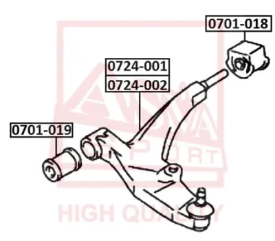 0701-019 ASVA Подвеска, рычаг независимой подвески колеса
