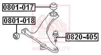 0801-017 ASVA Подвеска, рычаг независимой подвески колеса