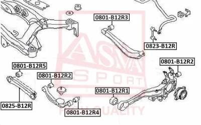 0801-B12R3 ASVA Подвеска, рычаг независимой подвески колеса