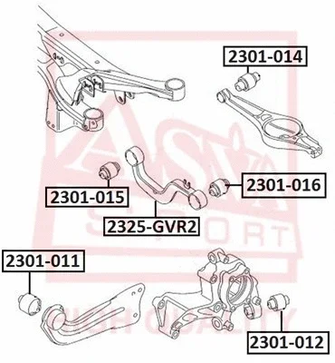 2301-012 ASVA Подвеска, рычаг независимой подвески колеса