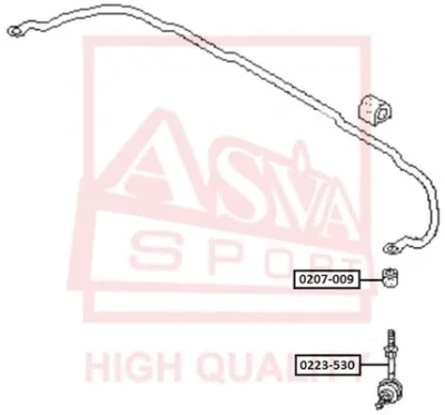 Втулка, стабилизатор ASVA 0207-009