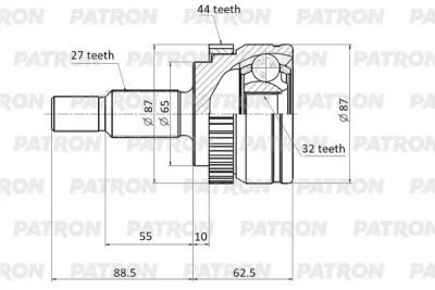 Шарнирный комплект, приводной вал PATRON PCV1732