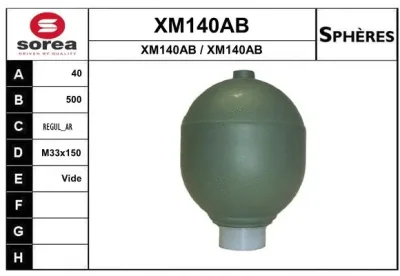 XM140AB SNRA Гидроаккумулятор, подвеска / амортизация