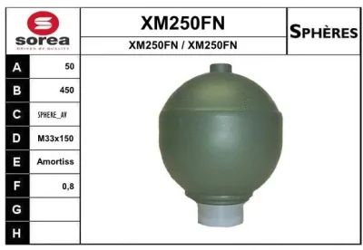 XM250FN SNRA Гидроаккумулятор, подвеска / амортизация