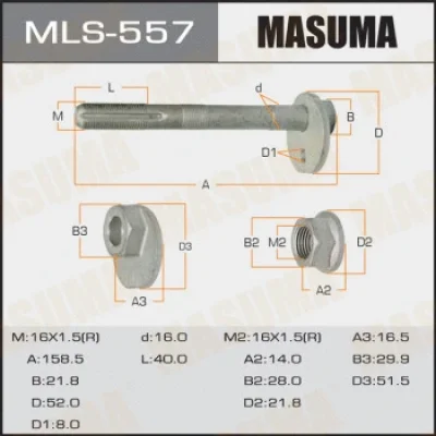 Болт регулировки развала колёс MASUMA MLS-557