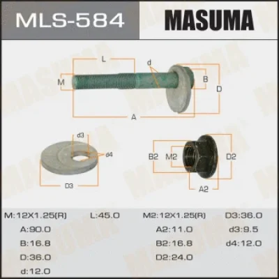 Болт регулировки развала колёс MASUMA MLS-584