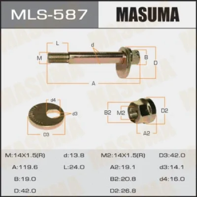 Болт регулировки развала колёс MASUMA MLS-587