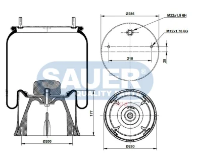 Кожух пневматической рессоры SAUER S2292923200