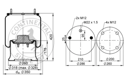 4023 N P03 CONTITECH AIR SPRING Кожух пневматической рессоры