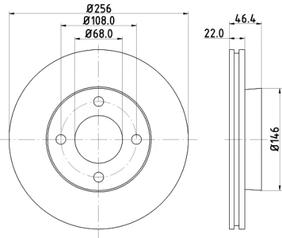 8DD 355 100-591 BEHR/HELLA/PAGID Тормозной диск