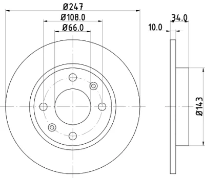 Тормозной диск BEHR/HELLA/PAGID 8DD 355 100-841
