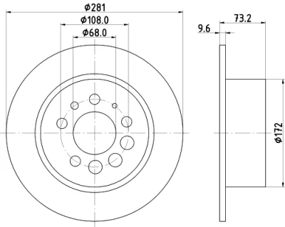 8DD 355 100-891 BEHR/HELLA/PAGID Тормозной диск