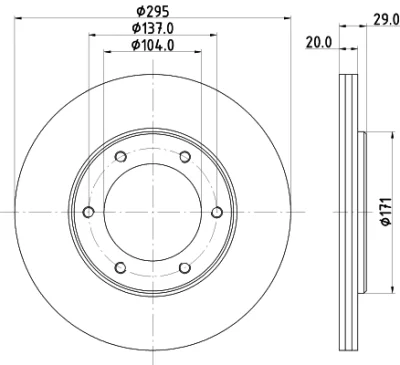 8DD 355 101-191 BEHR/HELLA/PAGID Тормозной диск