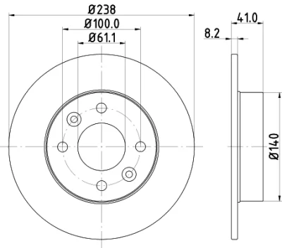 8DD 355 101-221 BEHR/HELLA/PAGID Тормозной диск