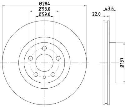 8DD 355 101-951 BEHR/HELLA/PAGID Тормозной диск