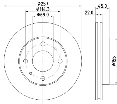 8DD 355 103-291 BEHR/HELLA/PAGID Тормозной диск