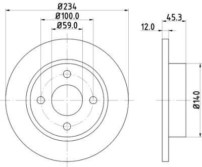 8DD 355 103-341 BEHR/HELLA/PAGID Тормозной диск