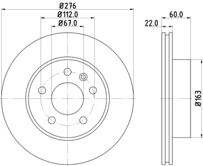 8DD 355 104-521 BEHR/HELLA/PAGID Тормозной диск