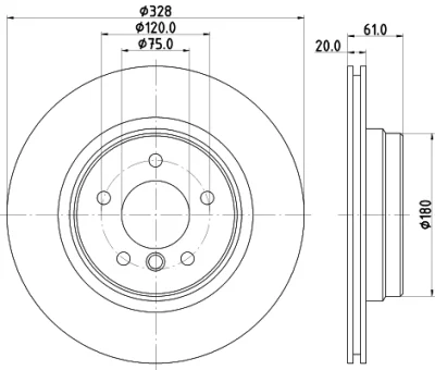 8DD 355 104-571 BEHR/HELLA/PAGID Тормозной диск