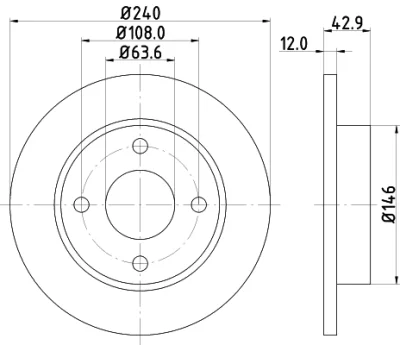 8DD 355 104-631 BEHR/HELLA/PAGID Тормозной диск
