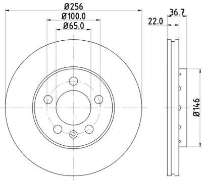 8DD 355 105-361 BEHR/HELLA/PAGID Тормозной диск